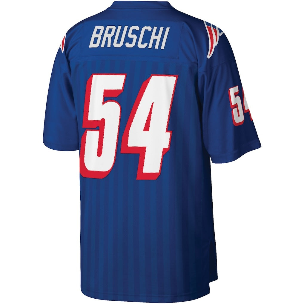Davalo NE.Patriots #54 Tedy Bruschi Mitchell & Ness Royal Legacy Replica Stitched Jerseys