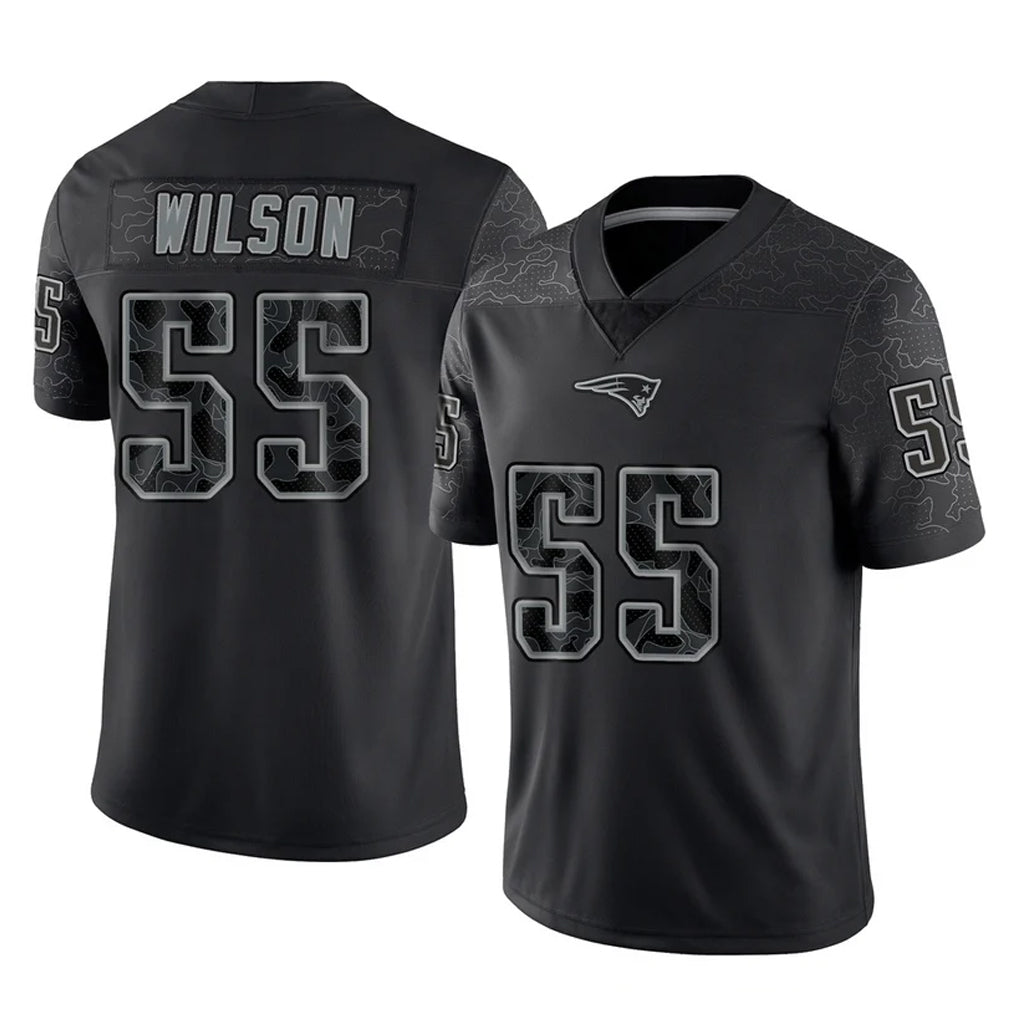 Davalo NE.Patriots #55 Jared Wilson Player Black Reflective LImited Home Game Stitched Jerseys
