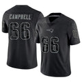 Davalo NE.Patriots #66 Will Campbell Player Black Reflective Limited Stitched Jerseys