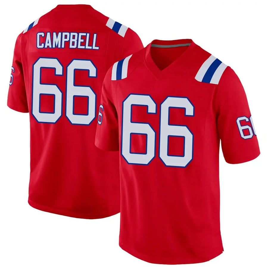 Davalo NE.Patriots #66 Will Campbell Player Red Home Game Stitched Jerseys