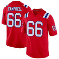Davalo NE.Patriots #66 Will Campbell Player Red Home Game Stitched Jerseys