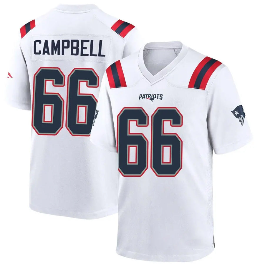 Davalo NE.Patriots #66 Will Campbell Player White Home Game Stitched Jerseys