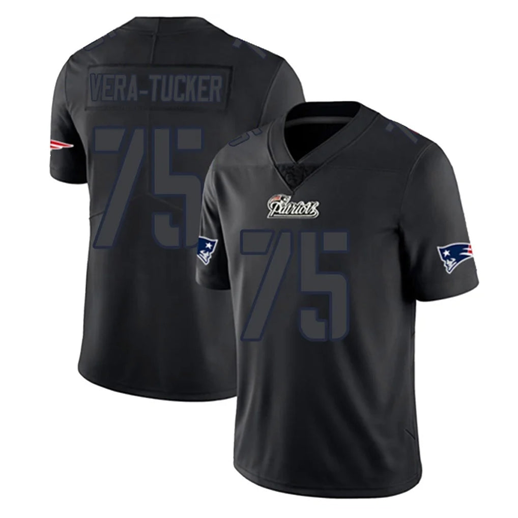 Davalo NE.Patriots #75 Alijah Vera-Tucker Player Black Impact LImited Home Game Stitched Jerseys