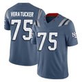Davalo NE.Patriots #75 Alijah Vera-Tucker Player Blue Limited Rivalries Collection Home Game Stitched Jerseys