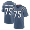 Davalo NE.Patriots #75 Alijah Vera-Tucker Player Blue Rivalries Collection Home Game Stitched Jerseys