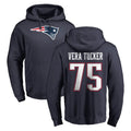 Davalo NE.Patriots #75 Alijah Vera-Tucker Player Navy LOGO Pullover Hoodies Home Game Stitched Jerseys