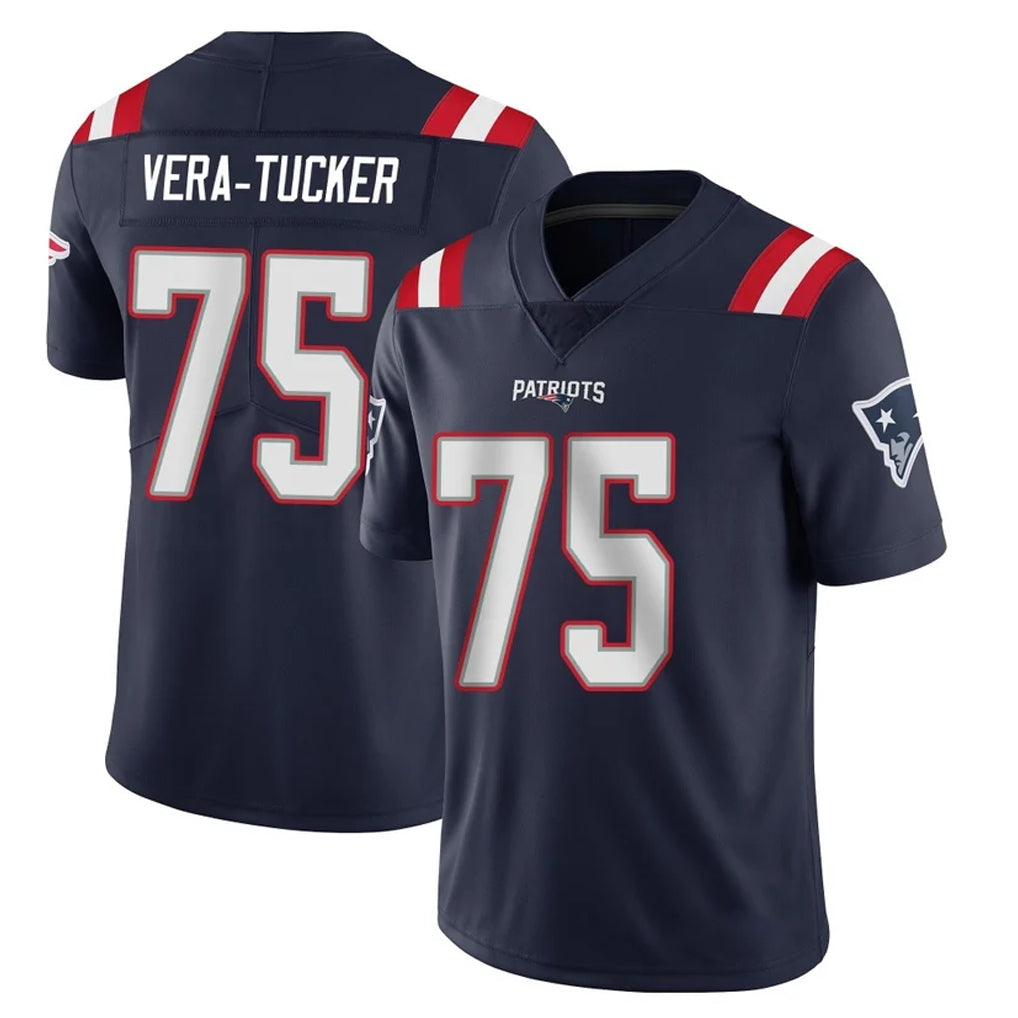 Davalo NE.Patriots #75 Alijah Vera-Tucker Player Navy Vapor Untouchable Home Game Stitched Jerseys