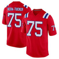 Davalo NE.Patriots #75 Alijah Vera-Tucker Player Red Home Game Stitched Jerseys