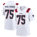 Davalo NE.Patriots #75 Alijah Vera-Tucker Player White Home Game Stitched Jerseys