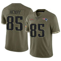 Davalo NE.Patriots #85 Hunter Henry Player Olive Salute To Service Limited Stitched Jerseys