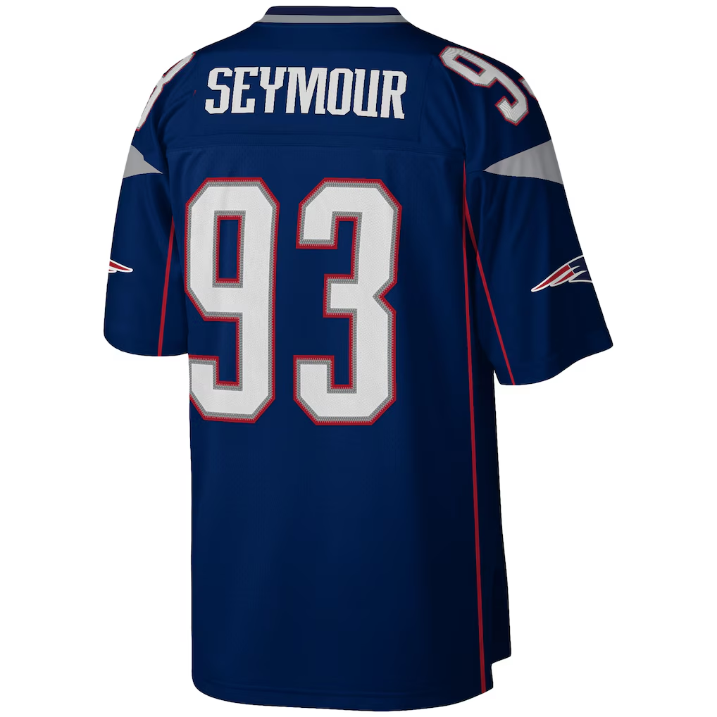 Davalo NE.Patriots #93 Richard Seymour Mitchell & Ness Navy Legacy Replica Stitched Puhic Jersey