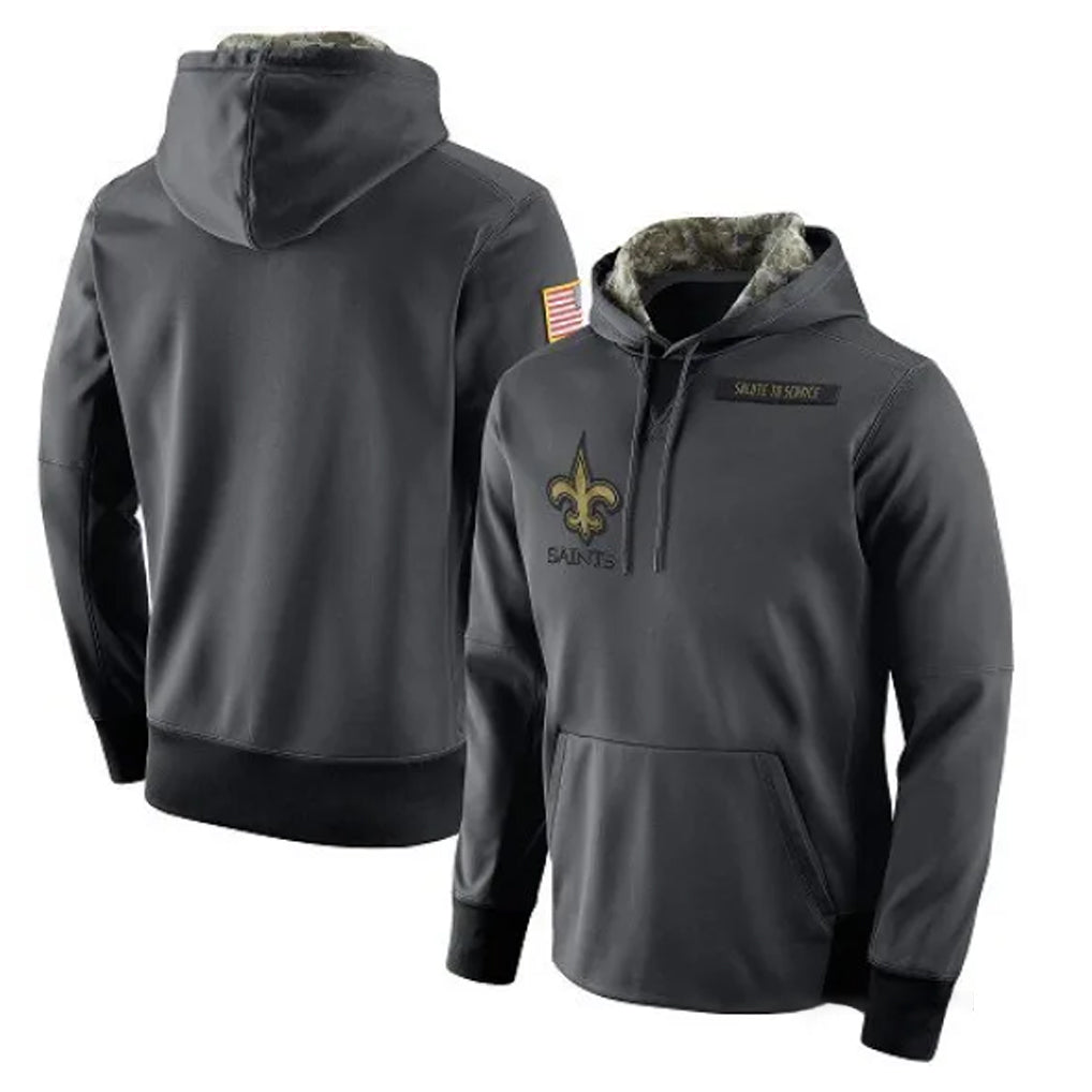 Davalo NO.Saints Gray Pullover Hoodies Limited Blank Player Stitched Jerseys