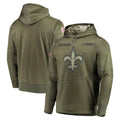 Davalo NO.Saints Olive Salute to Service Pullover Hoodies Home Game Blank Player Stitched Jerseys
