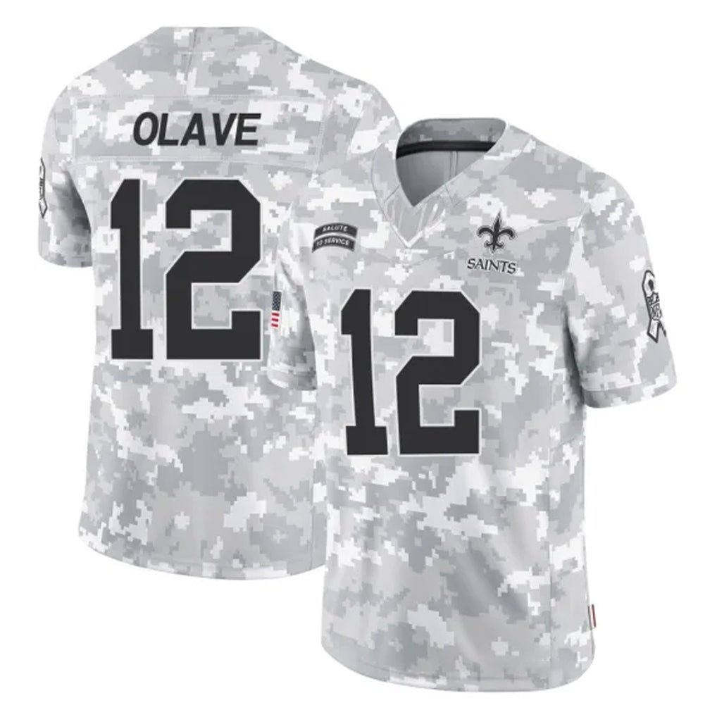 Davalo NO.Saints #12 Chris Olave Player Arctic Camo Salute To Service Limited Game Stitched Jerseys
