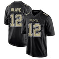 Davalo NO.Saints #12 Chris Olave Player Black Carbon Fashion Home Game Stitched Jerseys