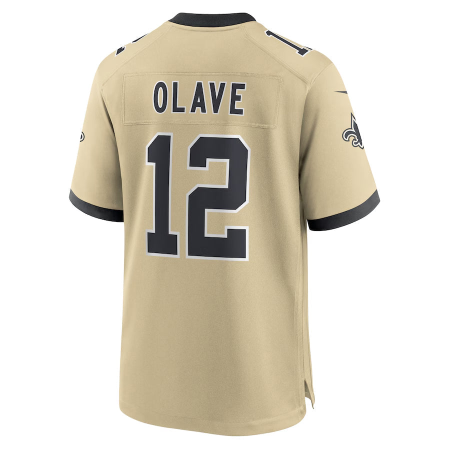 Davalo NO.Saints #12 Chris Olave Player Gold Alternate Game Stitched Jerseys