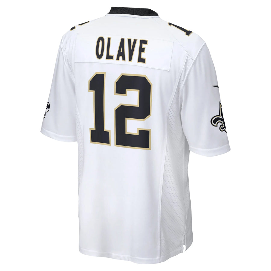 Davalo NO.Saints #12 Chris Olave Player White Home Game Stitched Jerseys