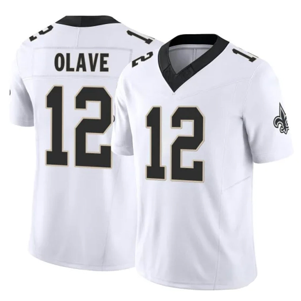Davalo NO.Saints #12 Chris Olave Player White Limited Vapor F.U.S.E. Home Game Stitched Jerseys