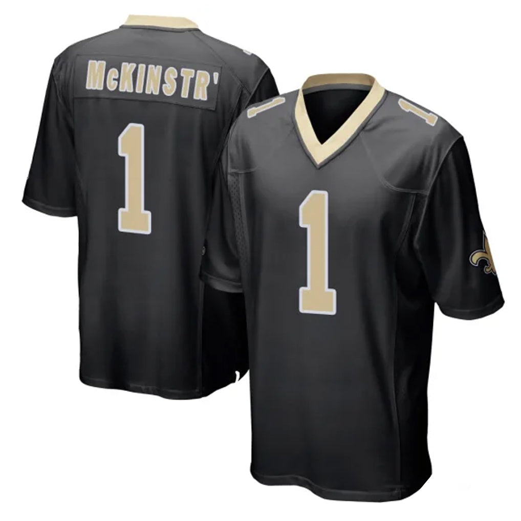Davalo NO.Saints #1 Kool-Aid McKinstry Player Black Home Game Stitched Jerseys