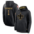 Davalo NO.Saints #1 Kool-Aid McKinstry Player Black Salute to Service Hoodies Limited Game Stitched Jerseys
