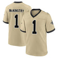 Davalo NO.Saints #1 Kool-Aid McKinstry Player Gold Home Game Stitched Jerseys