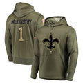 Davalo NO.Saints #1 Kool-Aid McKinstry Player Olive Salute to Service Pullover Hoodies Home Game Stitched Jerseys