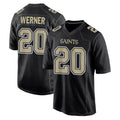Davalo NO.Saints #20 Pete Werner Player Black Carbon Fashion Home Game Stitched Jerseys