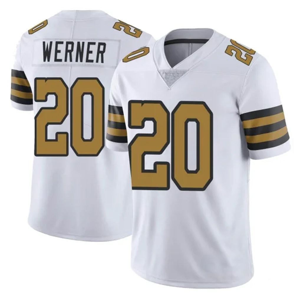 Davalo NO.Saints #20 Pete Werner Player White Limited Color Rush Home Game Stitched Jerseys