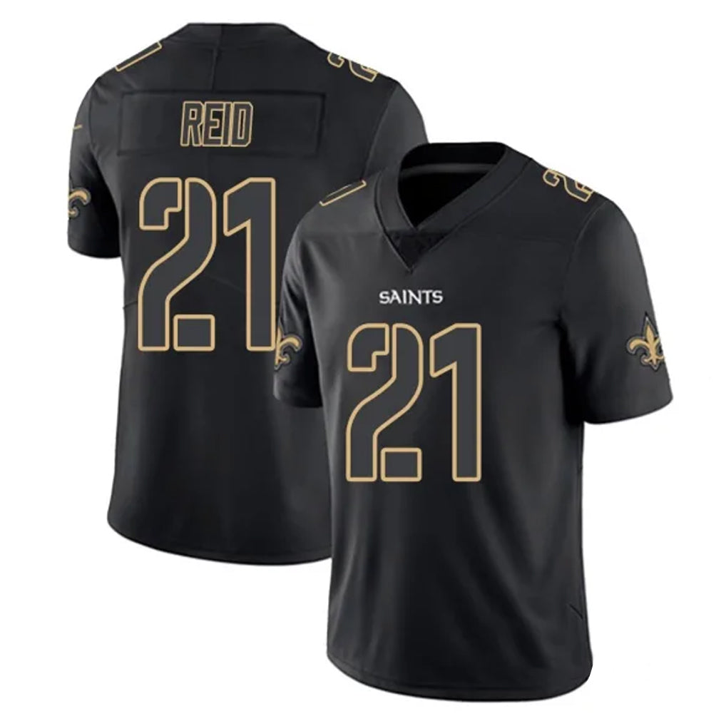 Davalo NO.Saints #21 Justin Reid Player Black Impact Limited Home Game Stitched Jerseys