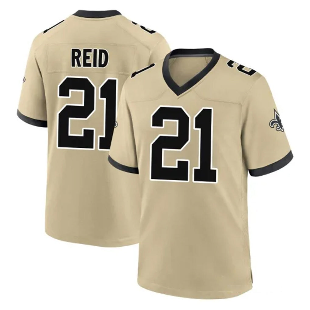 Davalo NO.Saints #21 Justin Reid Player Gold Home Game Stitched Jerseys