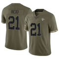 Davalo NO.Saints #21 Justin Reid Player Olive Salute To Service Limited Stitched Jerseys