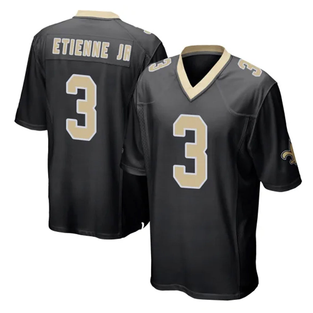 Davalo NO.Saints #3 Travis Etienne Jr. Player Black Home Game Stitched Jerseys