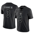 Davalo NO.Saints #3 Travis Etienne Jr. Player Black Limited Reflective Home Game Stitched Jerseys