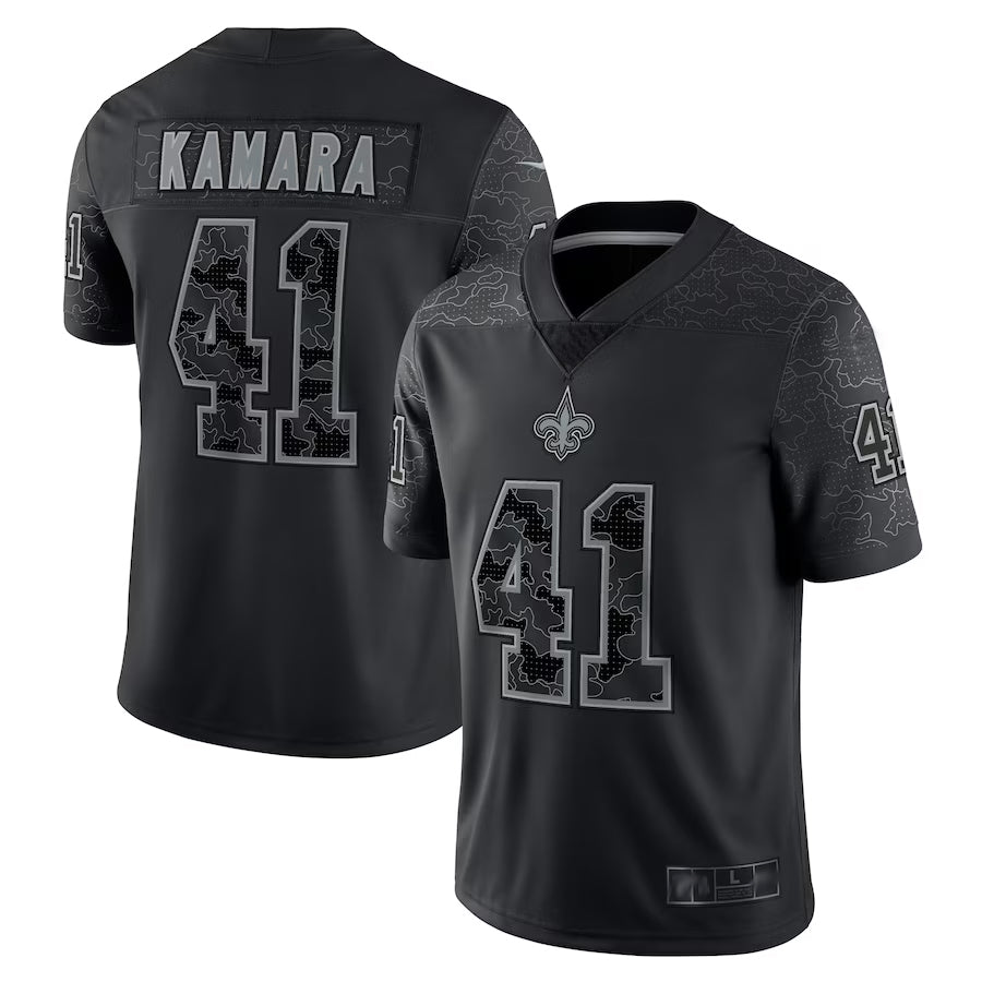 Davalo NO.Saints #41 Alvin Kamara Player Black RFLCTV Limited Stitched Jerseys
