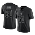 Davalo NO.Saints #51 Cesar Ruiz Player Black Limited Reflective Home Game Stitched Jerseys