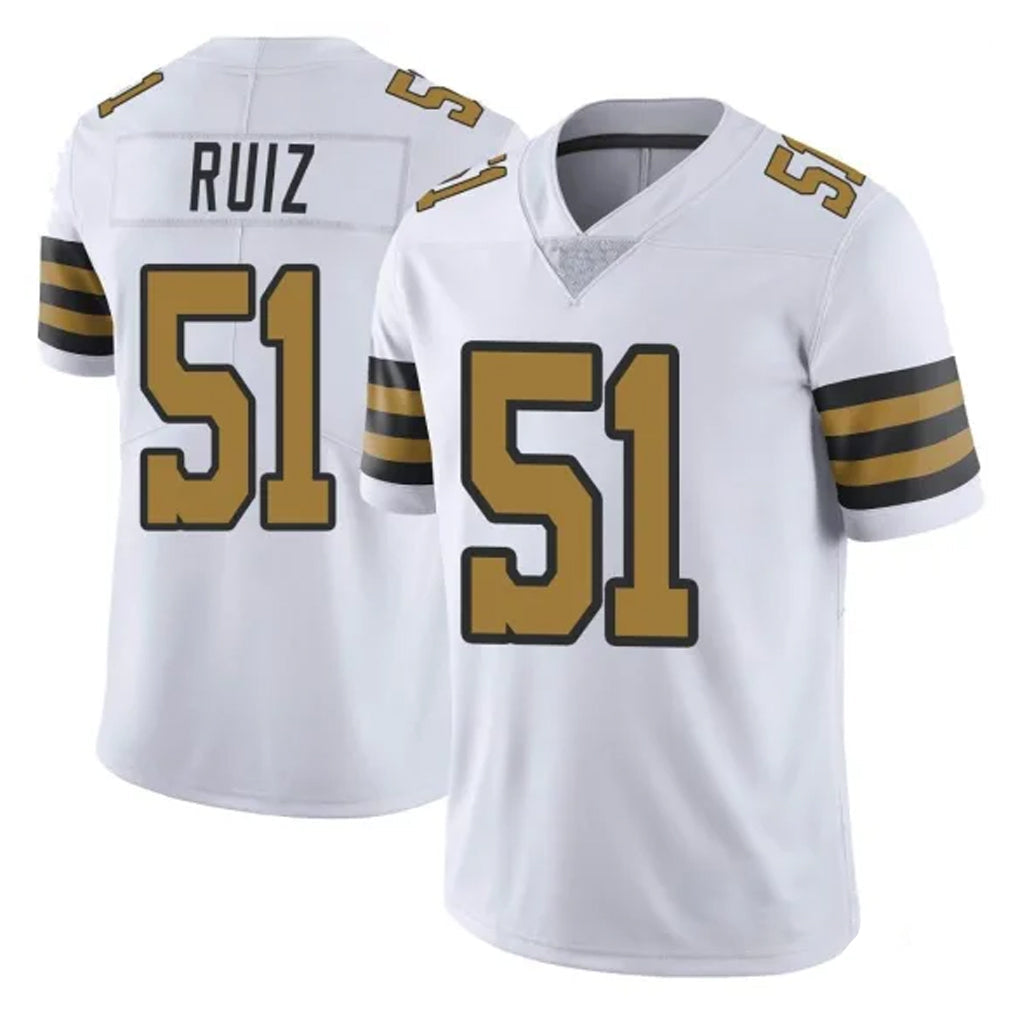Davalo NO.Saints #51 Cesar Ruiz Player White Limited Color Rush Home Game Stitched Jerseys