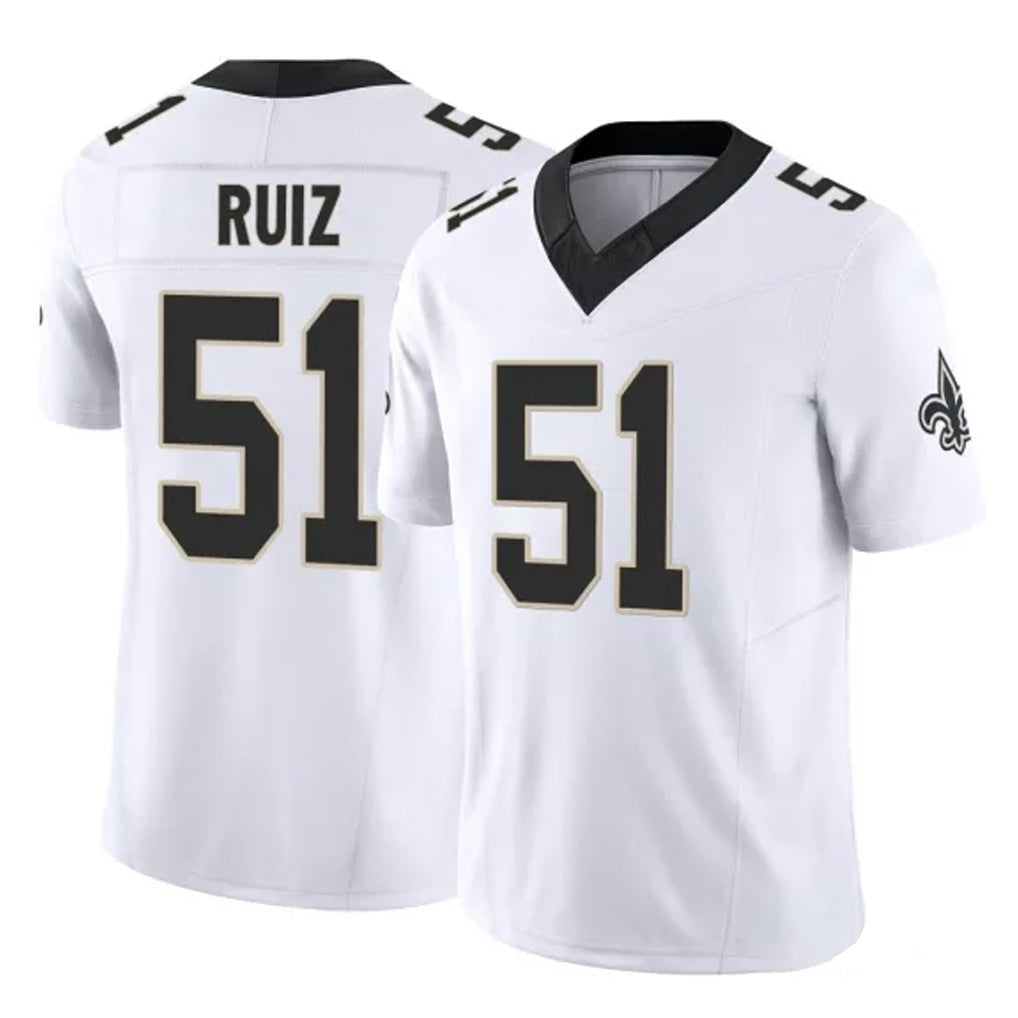 Davalo NO.Saints #51 Cesar Ruiz Player White Limited Vapor F.U.S.E. Home Game Stitched Jerseys