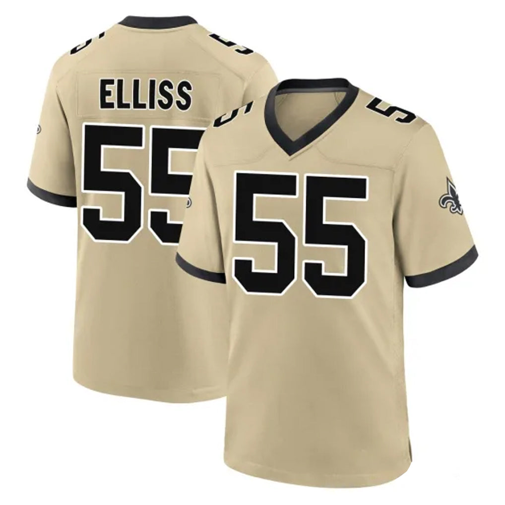 Davalo NO.Saints #55 Kaden Elliss Player Gold Home Game Stitched Jerseys