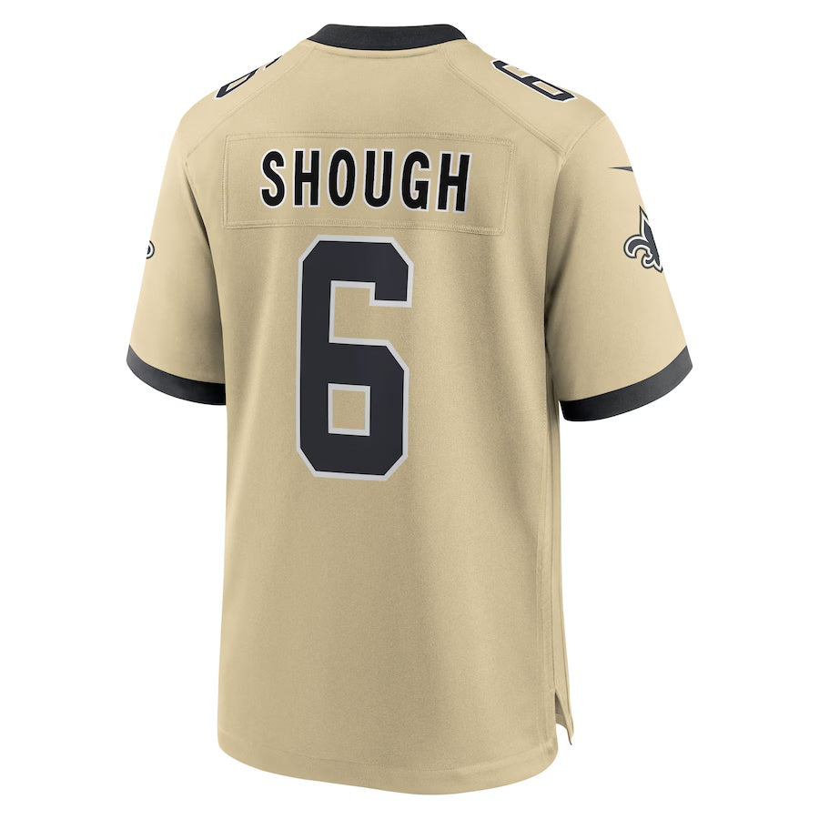 Davalo NO.Saints #6 Tyler Shough Gold Alternate Game Player Stitched Jerseys