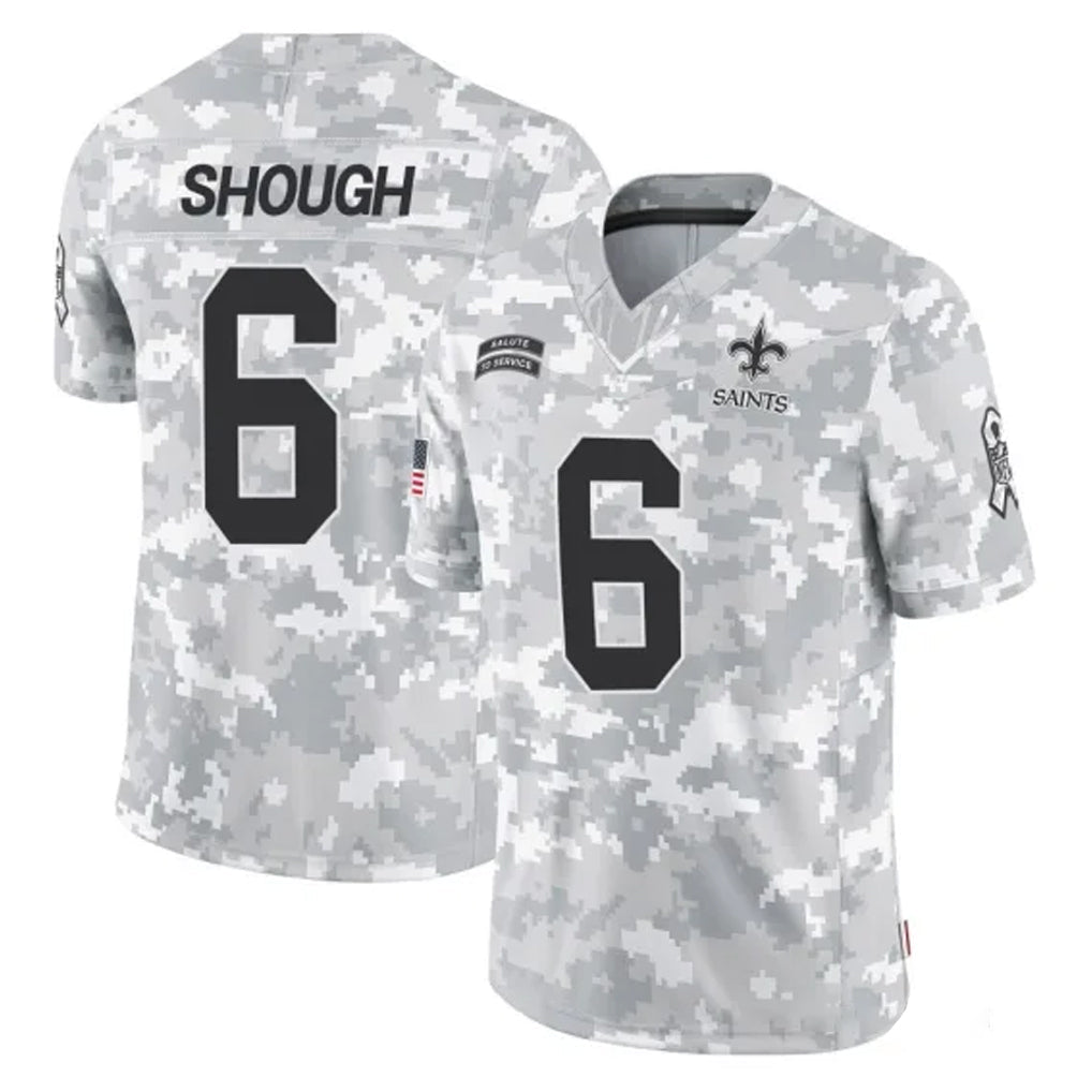 Davalo NO.Saints #6 Tyler Shough Player Arctic Camo Salute To Service Limited Game Stitched Jerseys