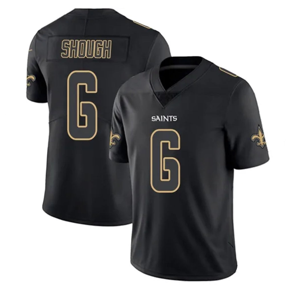 Davalo NO.Saints #6 Tyler Shough Player Black Impact Limited Home Game Stitched Jerseys