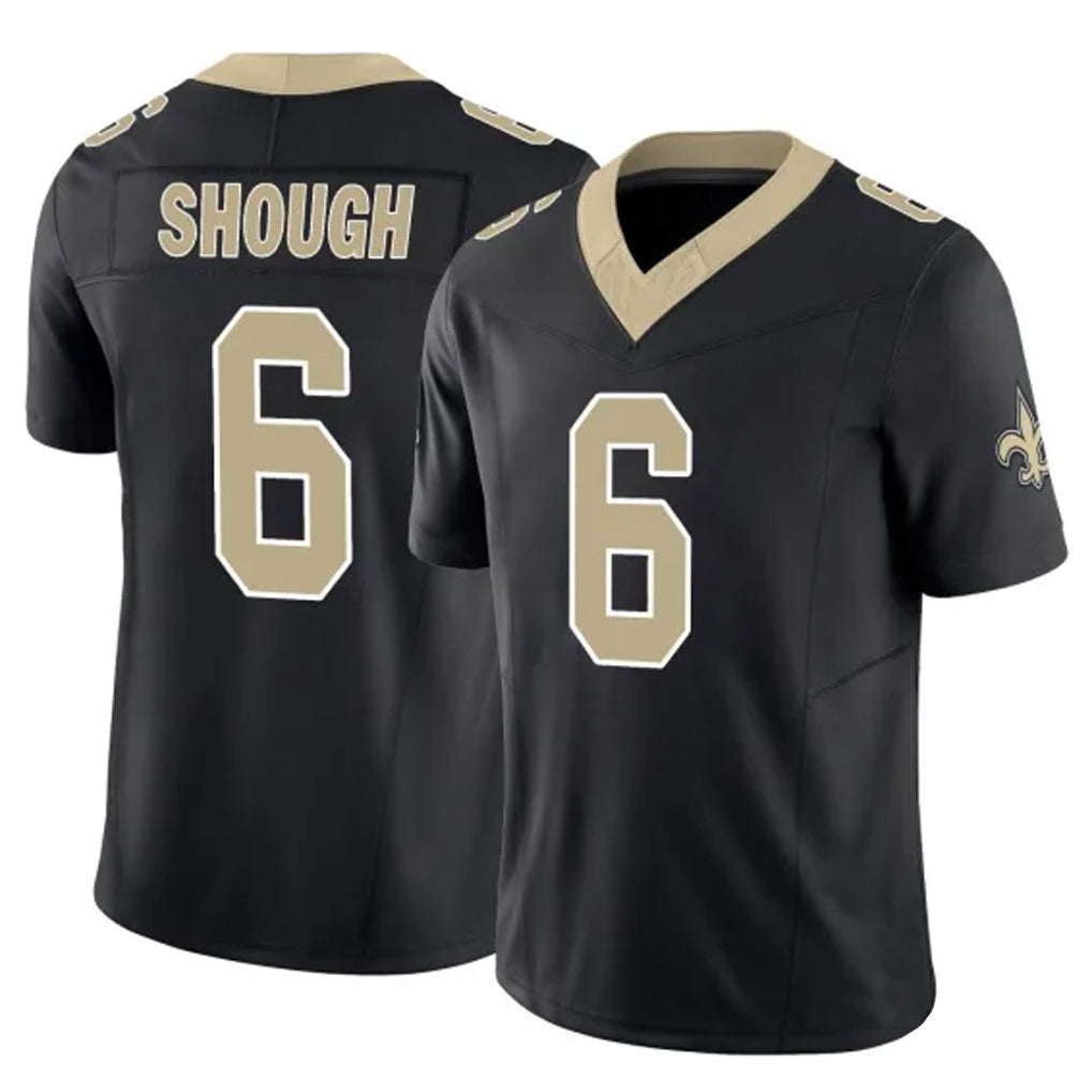 Davalo NO.Saints #6 Tyler Shough Player Black Limited Vapor F.U.S.E. Home Game Stitched Jerseys