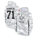 Davalo NO.Saints #71 Kelvin Banks Jr. Player Arctic Camo Salute to Service Pullover Hoodies Limited Game Stitched Jerseys