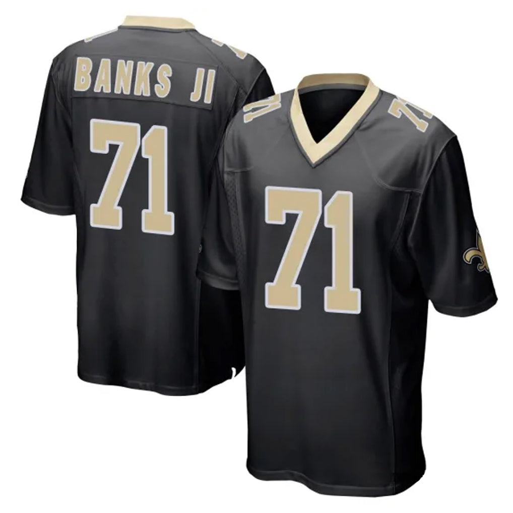 Davalo NO.Saints #71 Kelvin Banks Jr. Player Black Home Game Stitched Jerseys
