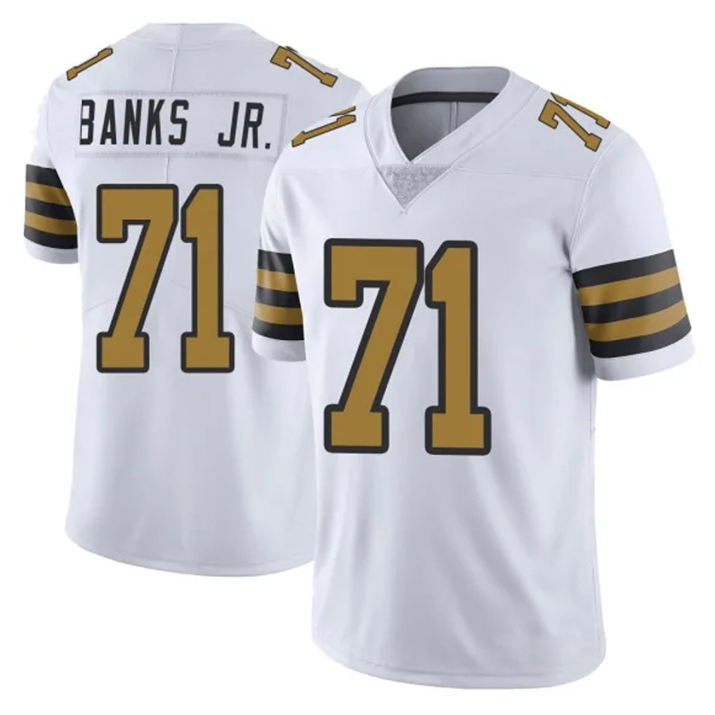 Davalo NO.Saints #71 Kelvin Banks Jr. Player White Limited Color Rush Home Game Stitched Jerseys