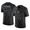Davalo NO.Saints #75 Taliese Fuaga Player Black Limited Reflective Home Game Stitched Jerseys