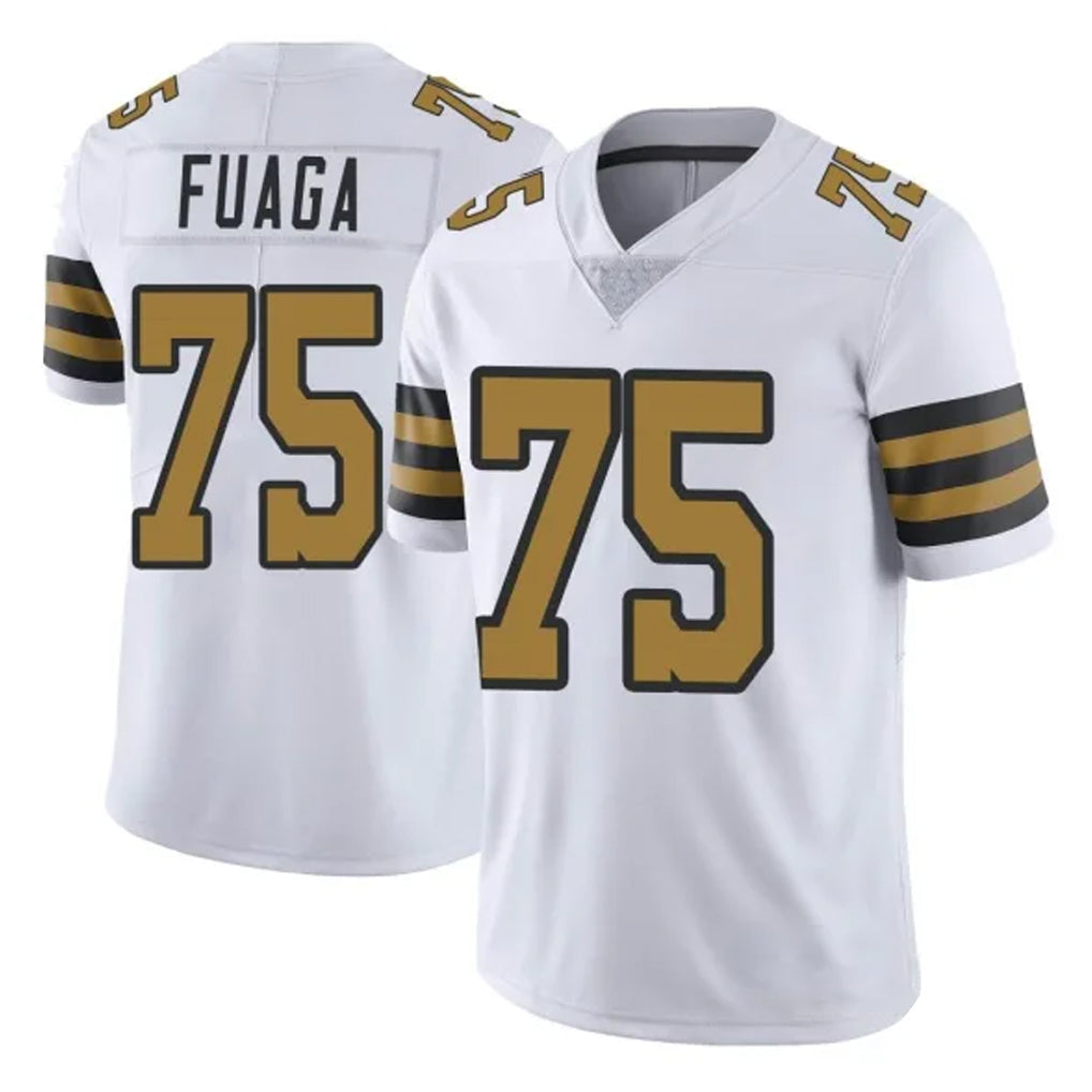 Davalo NO.Saints #75 Taliese Fuaga Player White Limited Color Rush Home Game Stitched Jerseys