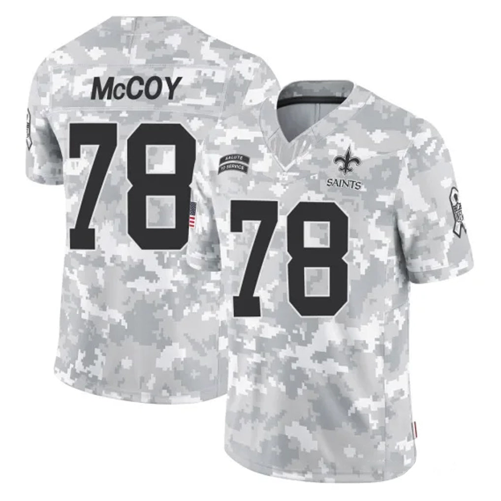 Davalo NO.Saints #78 Erik McCoy Player Arctic Camo Salute To Service Limited Game Stitched Jerseys