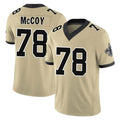 Davalo NO.Saints #78 Erik McCoy Player Gold Limited Vapor F.U.S.E. Home Game Stitched Jerseys