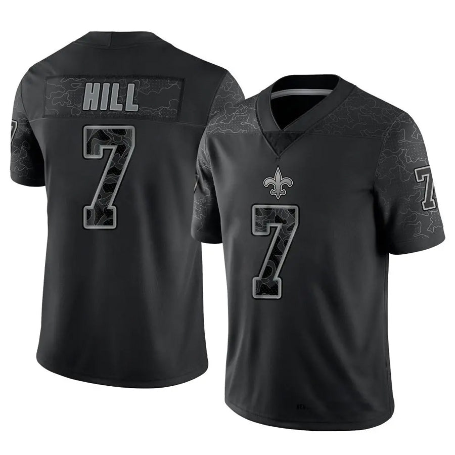 Davalo NO.Saints #7 Taysom Hill Player Black RFLCTV Limited Stitched Jerseys